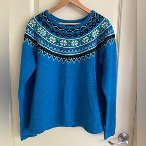 Skhoop brand Scandinavian wool sweater with fair isle pattern. Size XL.